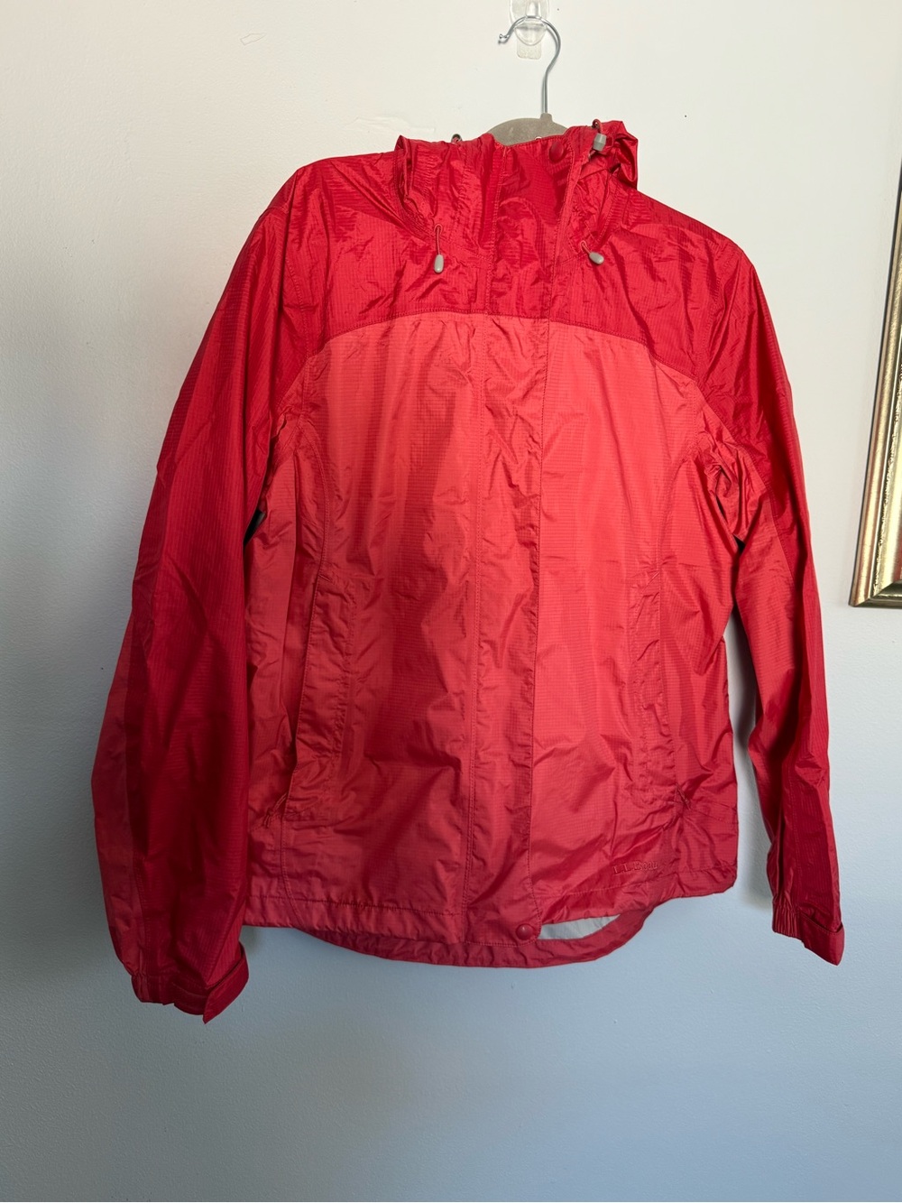 L.L. Bean Red Hooded Raincoat